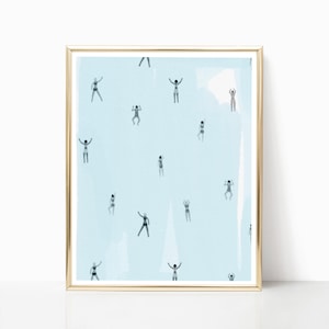 Swimmer Illustration Printable, Blue Swimsuit, water, swimming, digital PAINTING, pool printable, Wall art, watercolor summer artwork print