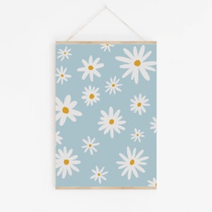Daisy pattern print, Wall decor, Plant, daisy chain, Illustration ART Print, Wall Art Decor, Nursery Printables, Baby Girl Print, Girls Room