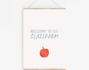 Welcome to the classroom, kid Printable, Classroom art, back to school, Digital Download, Educational printable, wall art, back to school