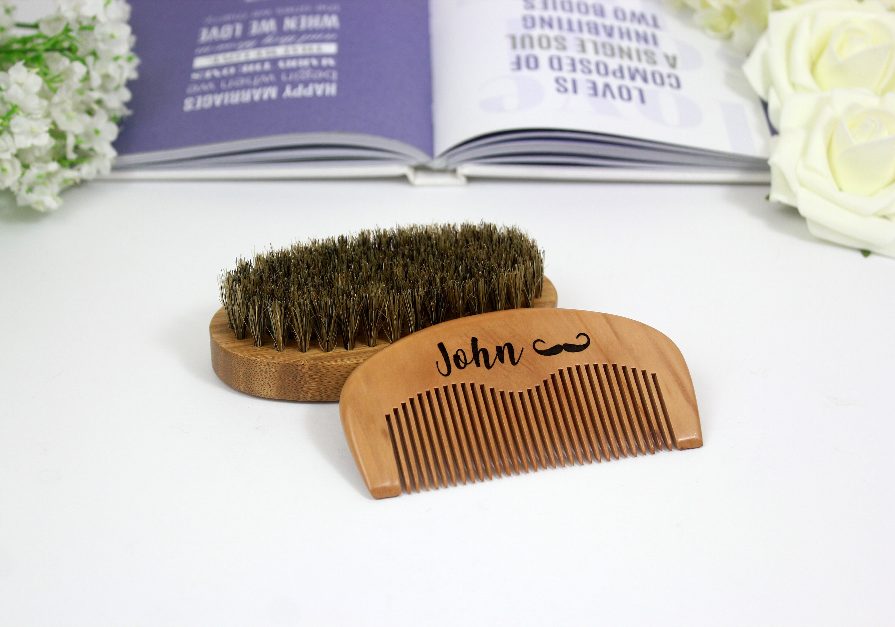 personalised brush and comb set