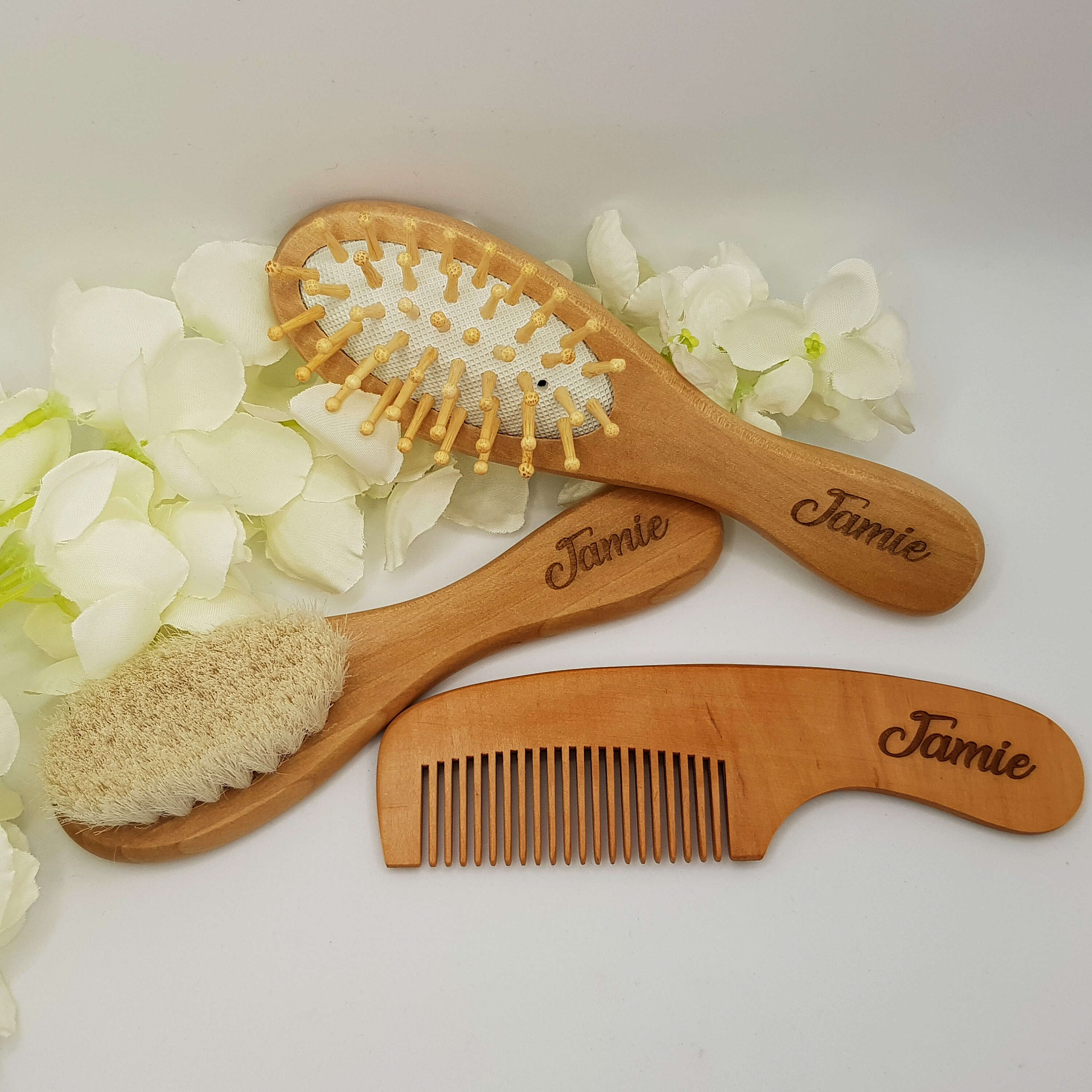 Wooden Baby Hairbrush and Comb. Personalised Bamboo Hair Brush - Etsy Wooden Baby Hairbrush and Comb. Personalised Bamboo Hair Brush - Etsy