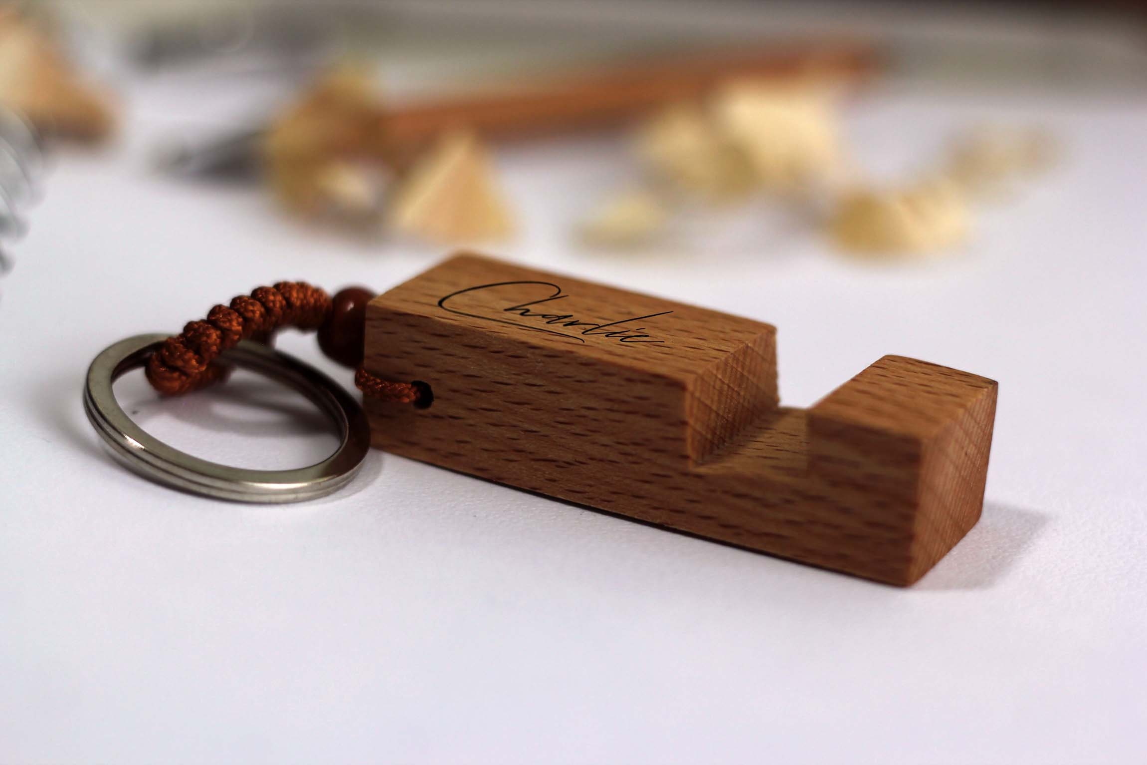Personalised Phone Holder Keyring. Wooden Keyring. Mobile Etsy
