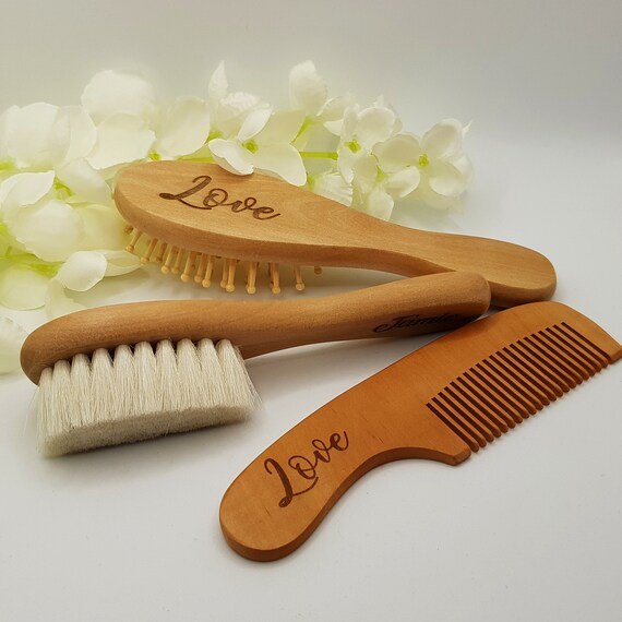Wooden Baby Hairbrush and Comb. Personalised Bamboo Hair Brush - Etsy UK Wooden Baby Hairbrush and Comb. Personalised Bamboo Hair Brush - Etsy UK