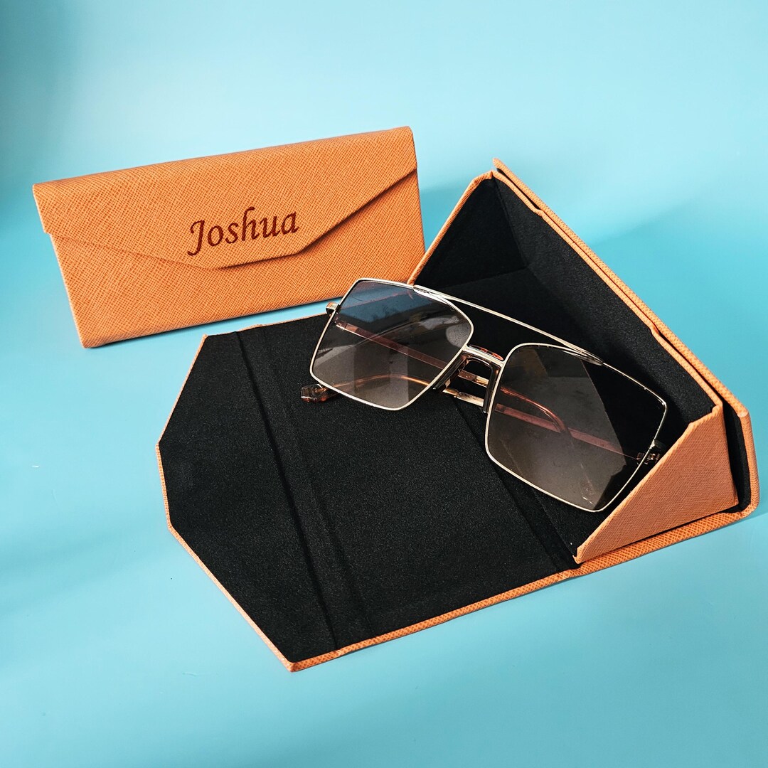 Foldable Glasses Case With Magnetic Closure. Portable Triangular Hard ...