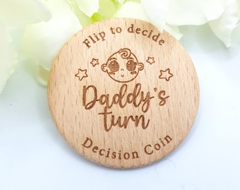 Neuer Eltern Flip Coin. Mama & Papa Entscheidung Münze. Babypartygeschenke für Freunde, Familie.