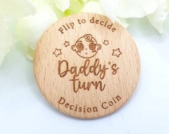 New Parents Flip Coin. Mummy & Daddy Decision Coin. Who's Turn Is it Coin. Baby Shower Gifts for Mums, Dads, Friends, Family. Novelty Gifts.