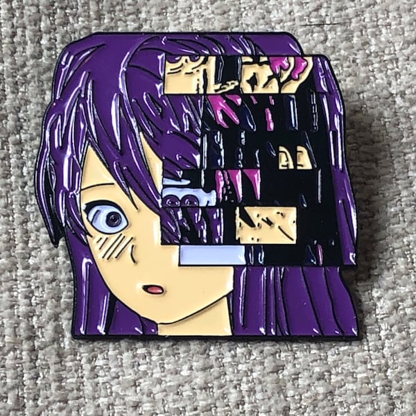 Doki Doki Literature Club Yuri Glitch 1.5" enamel pin