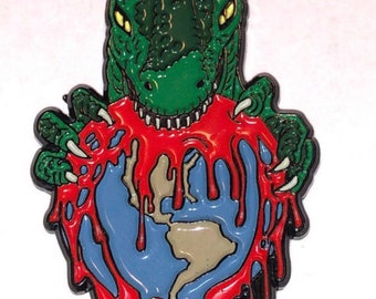 Dinosaurs Attack! Tyrannosaurus T Rex 1.75" soft enamel pin