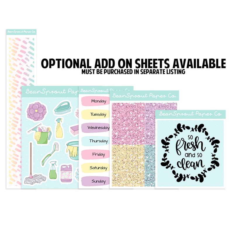 Holo Foil Planner Stickers Spring Clean Pup Kit