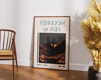Retroposter Kingdom of Ash: Sarah J. Maas Book Art (digitale download)