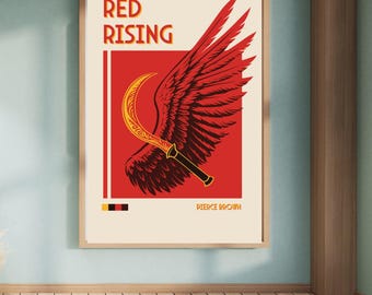 Red Rising boekomslag Art Print: moderne scifi-poster uit het midden van de eeuw (digitale download)