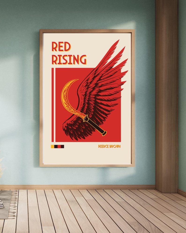 Red Rising Book Cover Art Print: Mid-century Modern Sci-fi Poster ...