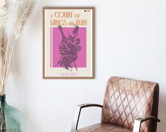 ACOWAR Vintage boekomslag Art Print: A Court of Wings and Ruin (digitale download)