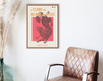 ACOTAR-poster: retro fantasy-boekomslagkunst (digitale download)