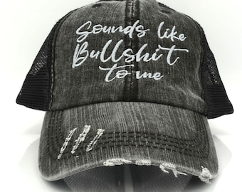 Funny Sarcasm Distressed Trucker Hat - Ponytail Messy Bun Cap