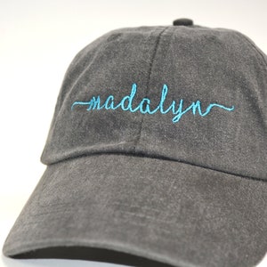 Embroidered Name Baseball Cap: Personalized Handwriting Script Gift