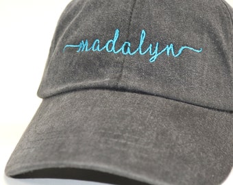 name hat Handwriting script  Embroidered women's  Baseball Cap Personalized Gift Best Friend Gift Custom embroidered hat Gift Cap