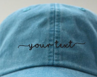 CUSTOM LOGO or HANDWRITING Script Embroidered  Women baseball Cap Unisex Hat Men hat Personalized Embroidered Cap sorority gift Vintage Cap