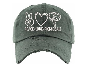 Peace Love Pickleball Cap: Ponytail Baseball Hat