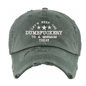 Let's keep the dumbfuckery to a minimum today, Distressed trucker hat or Distressed Ponytail Messy Bun