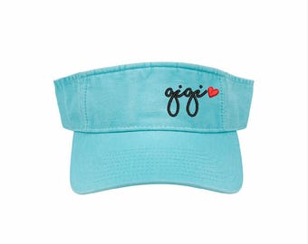 Custom Cotton Twill Visor: Personalized Name, Heart Design