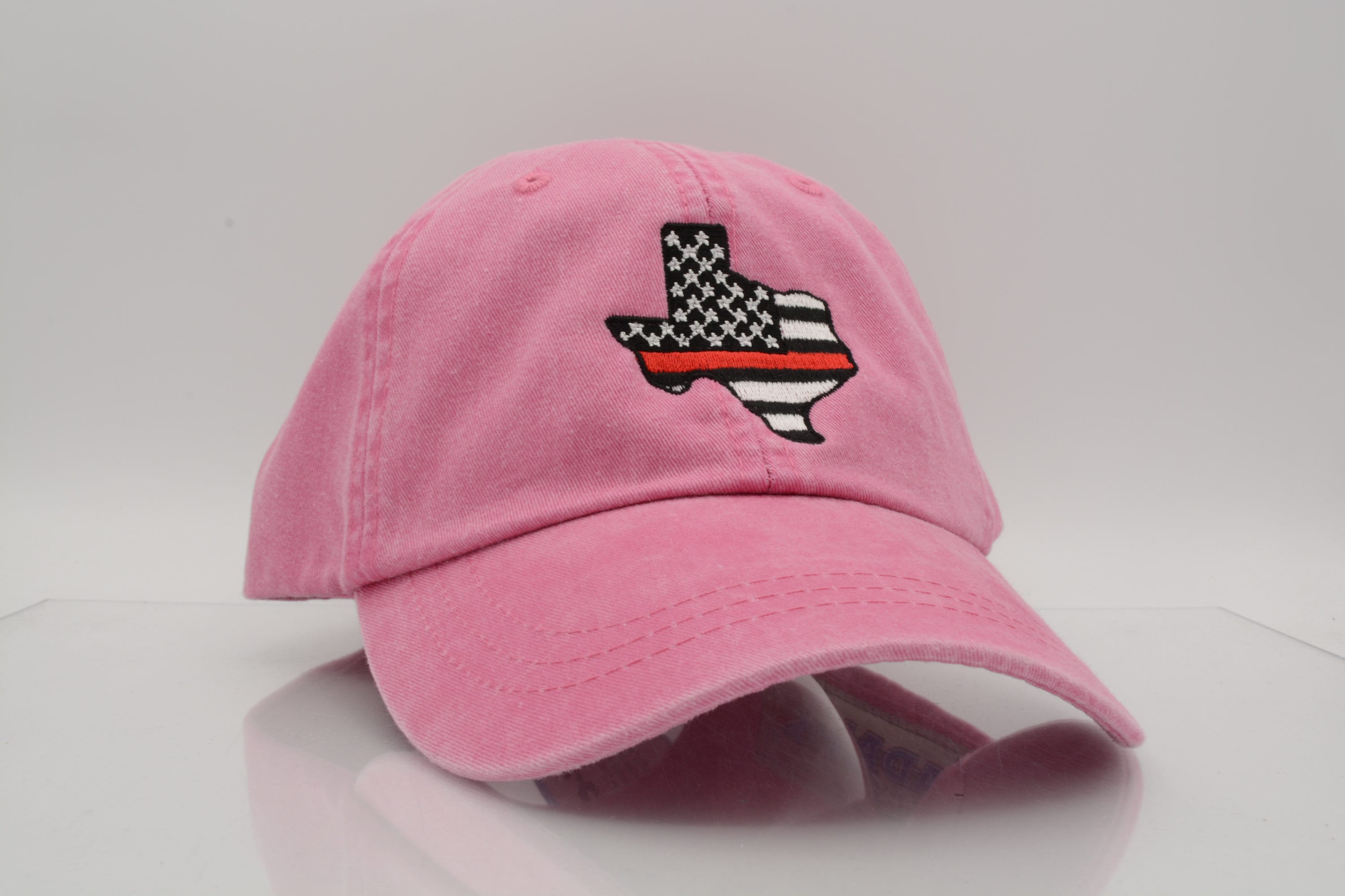 Texas USA Flag Embroidered Baseball Hat - Thin Red/blue Line  display picture 3