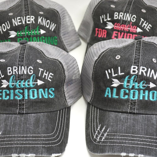Bachelorette Party I'll Bring The Bad Decisions Hat W/Arrow Bachelorette Dresses For Bride