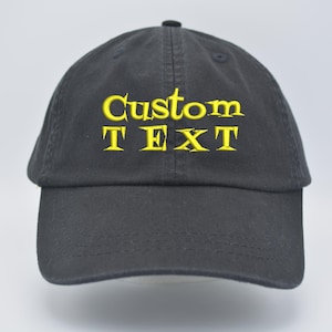 CUSTOM LOGO or HANDWRITING Script Embroidered  dad baseball cap with hook and loop closure