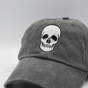 Skull Embroidered Dad Hat: Unisex Cotton Twill Baseball Cap