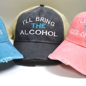 Embroidered Distressed Trucker Hat: Bachelorette Party Gift
