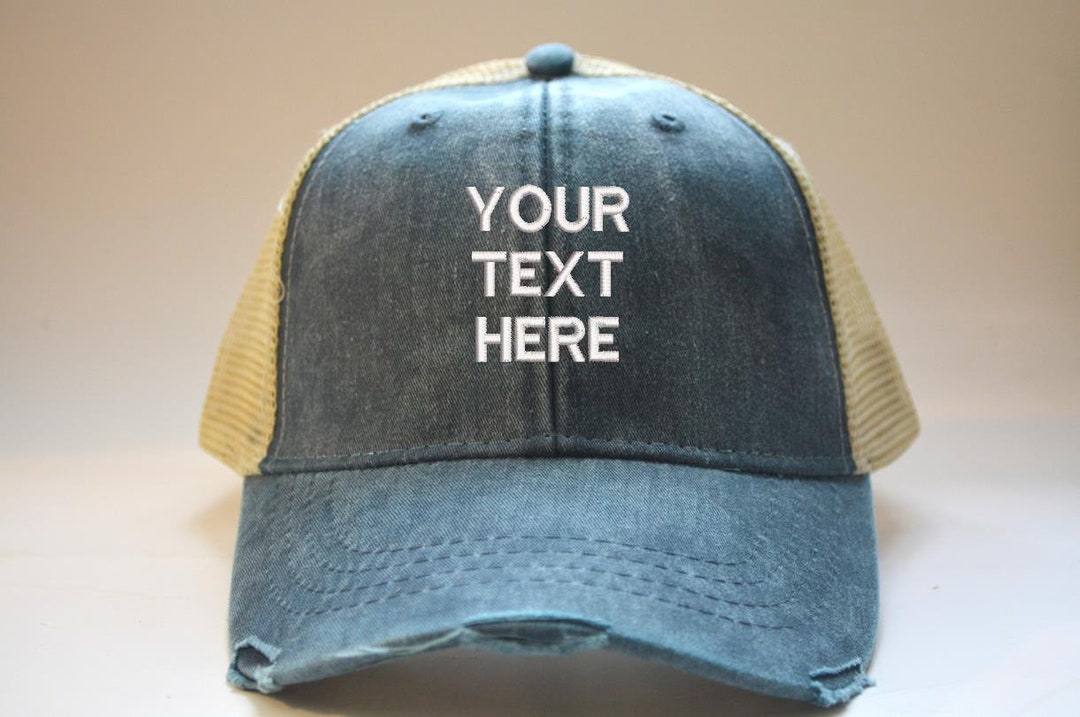 Custom Distressed Women's Trucker Hat Personalized Your Text Here ...