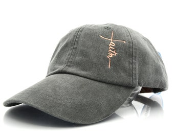 Faith Cross Hat: Embroidered Christian Dad Hat