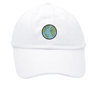 Planet Earth Baseball Cap Embroidered Globe Hat