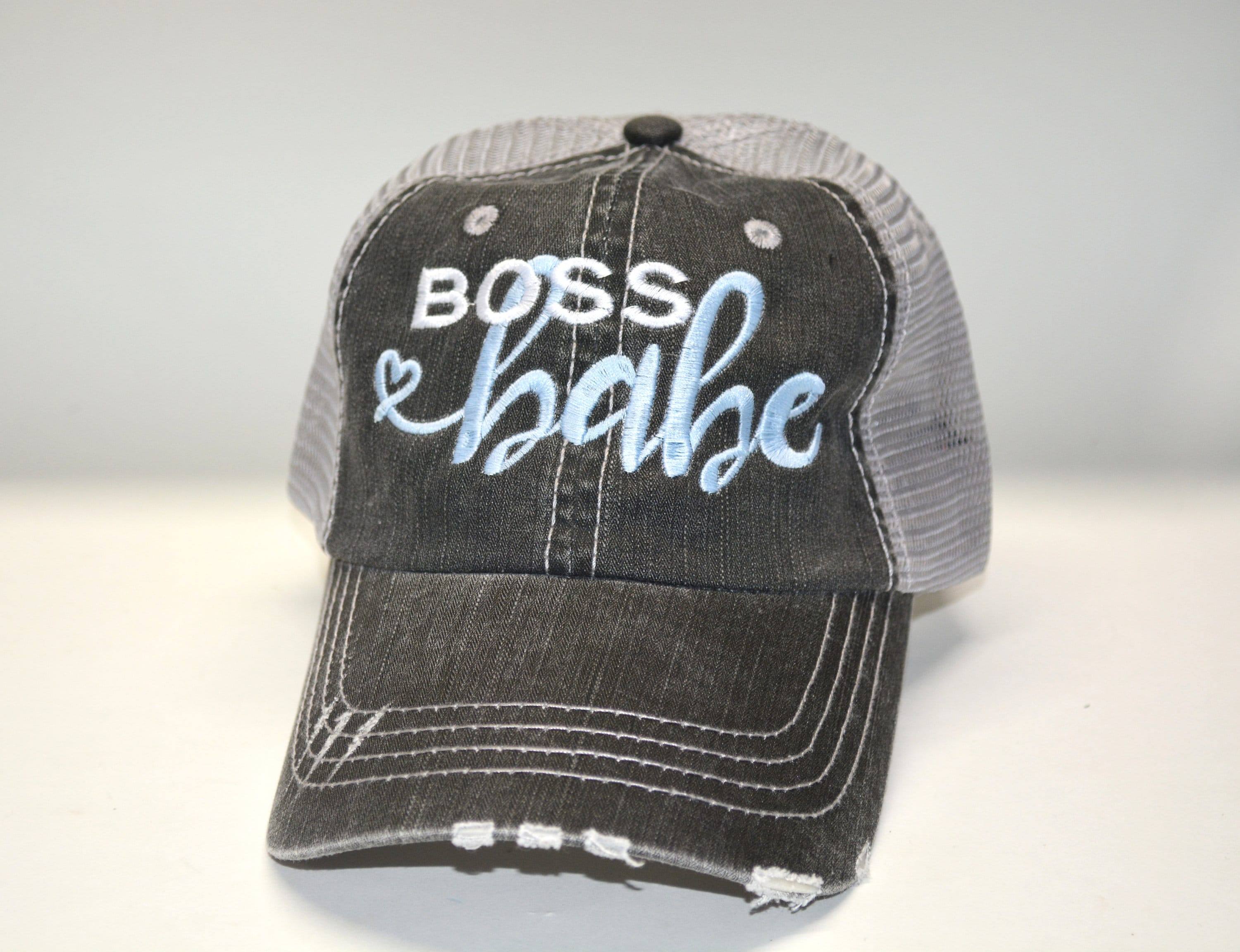 Boss Babe Hat distressed Trucker Mesh Hat Women's Trucker Etsy