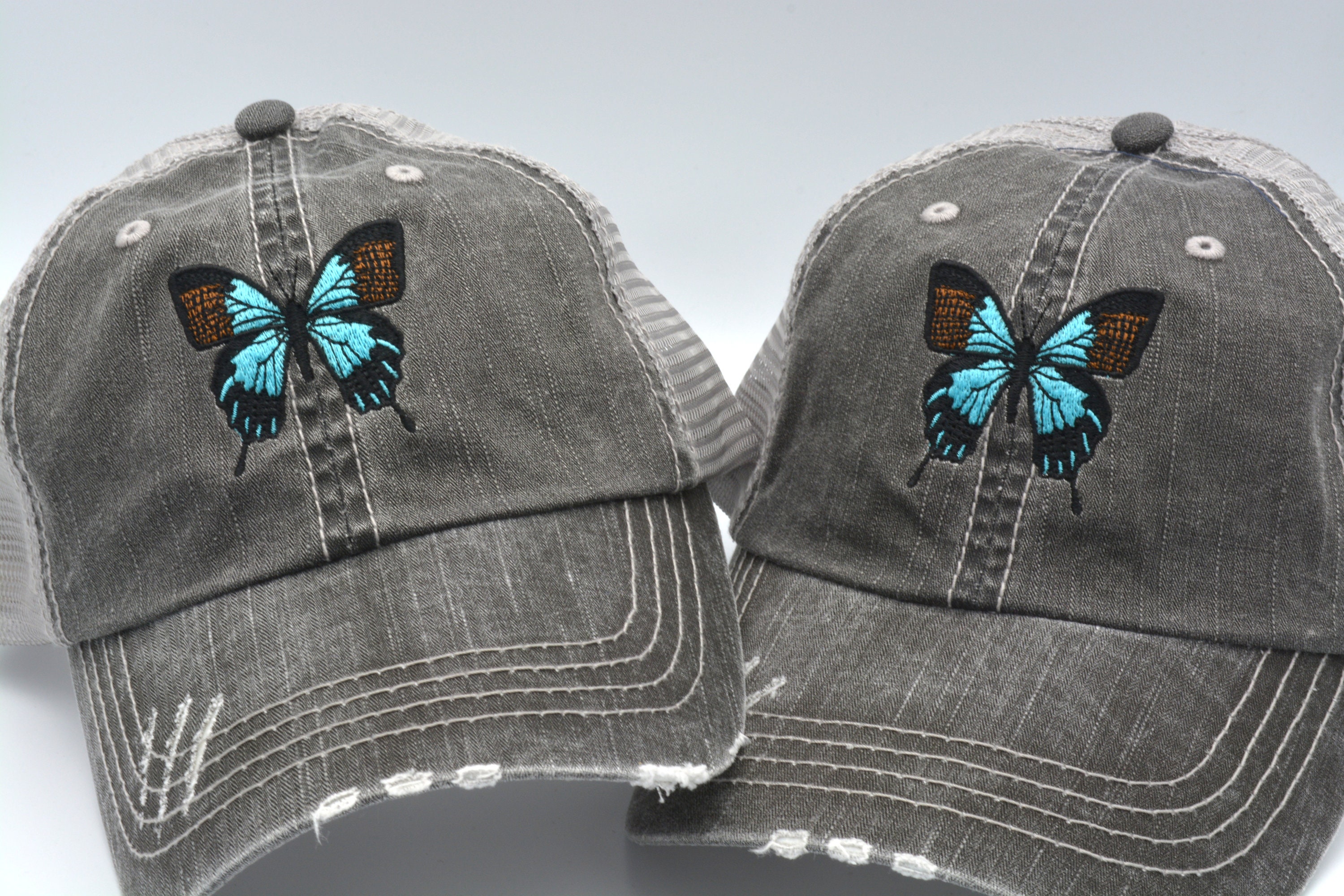 Custom Elegant Gray Hat with Butterfly Accents The Butterfly Hat Band – Love Tokens Jewelry main image 2