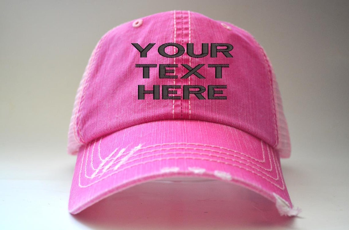 Custom Distressed Women's Trucker Hat Personalized Etsy