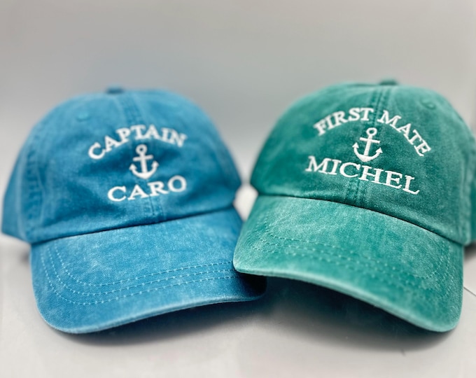 Embroidered Custom Captain Hat: Personalized Boat Crew Cap