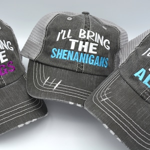 I&#39;ll Bring the Alcohol, Bad Decisions,  DISTRESSED TRUCKER HAT  Baseball Cap Personalized Gift Best Friend Gift Party Gift Best Alibi Money