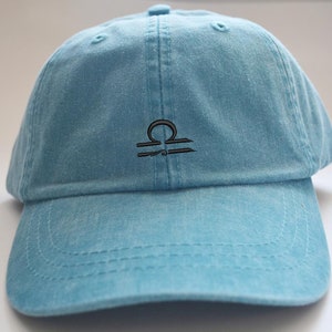 Libra Zodiac Sign Embroidered Baseball Cap: Women&#39;s Low Profile Celestial Hat