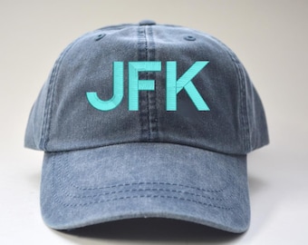 Custom Airport Code Embroidered Hat: Aviator Baseball Cap