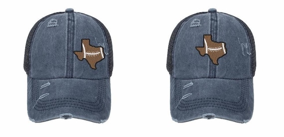 Texas Football Messy Bun Cap: Criss Cross Ponytail Hat