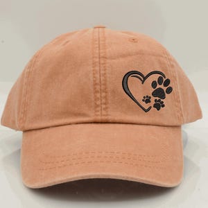 Embroidered Dog Paw Heart Dad Hat: Dog Lover Gift