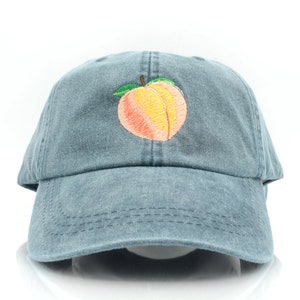 Peach Embroidered hat,  Just Peach Logo, Peachy Baseball Cap, Embroidered Cotton Adjustable Dad Hat