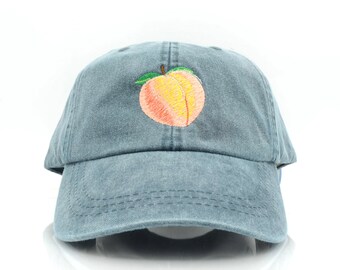 Peach Embroidered Cotton Dad Hat - Adjustable Baseball Cap