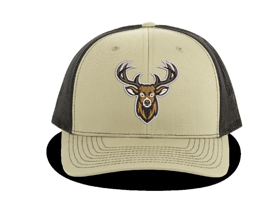 Retro Deer Hunting Season 10 Point Buck Richardson 112 Trucker Mesh Snapback Hat Deer Buck Hunting Sporting Collection Embroidered Richardson  main image 3