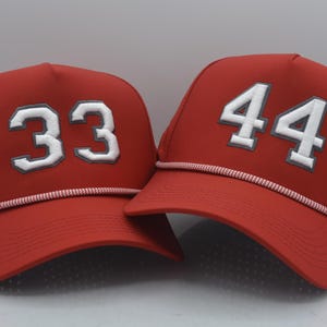 Sports Number Hat, 3D Puff Embroidered Baseball Cap, Player Varsity Number, performance with rope, Game Day, Personalized Sport Mom Hat