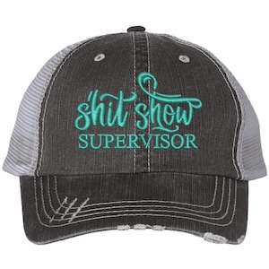 shitshow SUPERVISOR,  High Ponytail Messy Bun Cap, Shitshow Crew, Shitshow member, Shit show hat