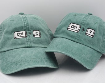 Matching Parent-Child Baseball Cap: CTRL+C / CTRL+V  Dad Hat Copy Paste Computer humor merch, Programmer gift, Sold Separately
