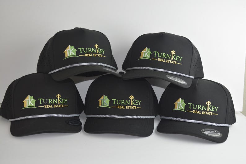 custom logo embroidery golf hat with rope