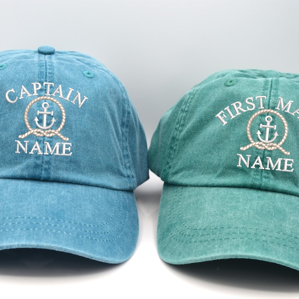 Captain  First Mate Hat Unisex Custom baseball caps Crew Personalized Caps Custom Captain Hats Anchor First Mate Cap Anchor Crew caps